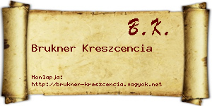 Brukner Kreszcencia névjegykártya